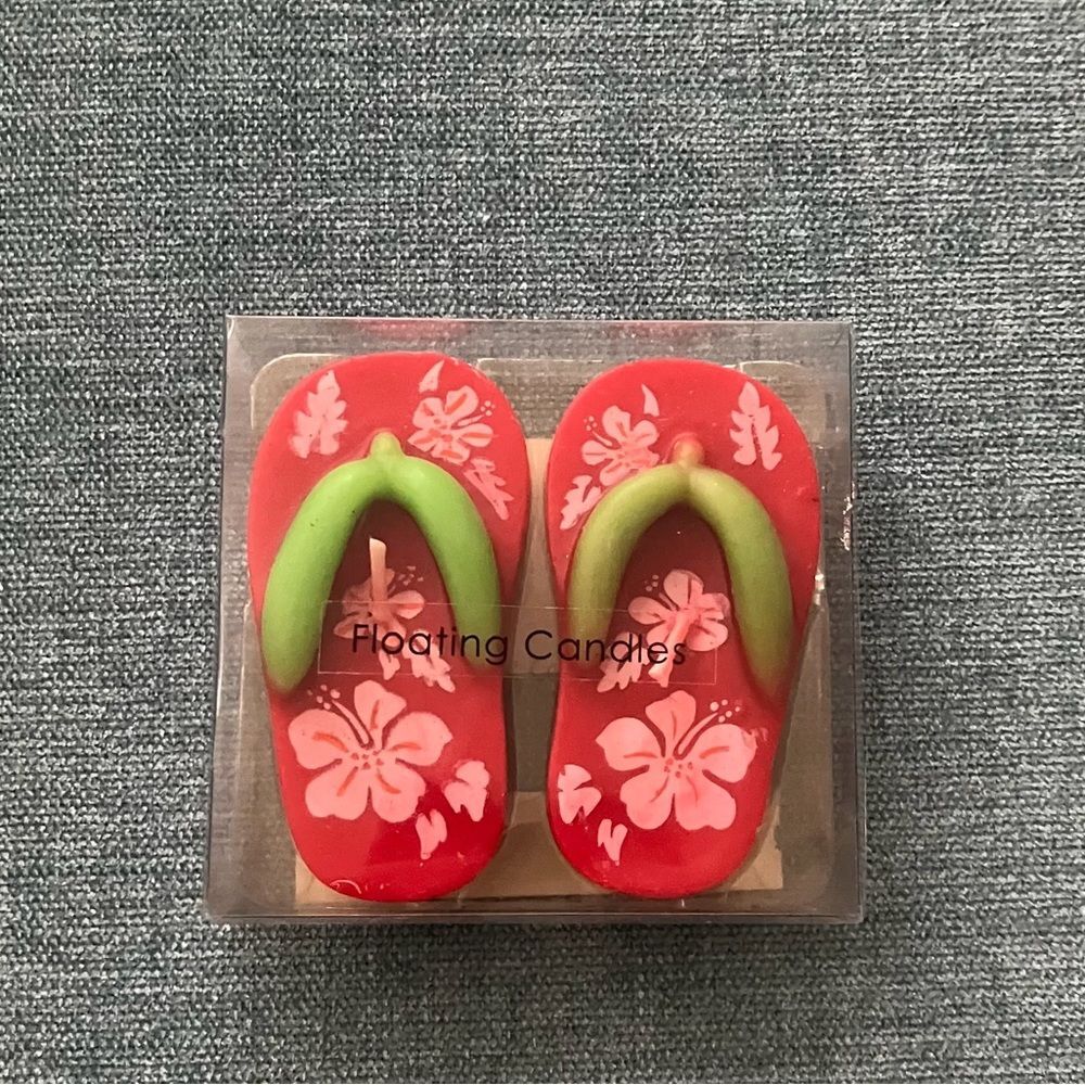 New Package of Two Christmas Flip Flop Floating Candles